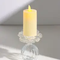 Подсвечник на 1 свечу &laquo;Камелия&raquo;, стекло, прозрачный, d=5.5 см, 10&times;10.5&times;11.7 см