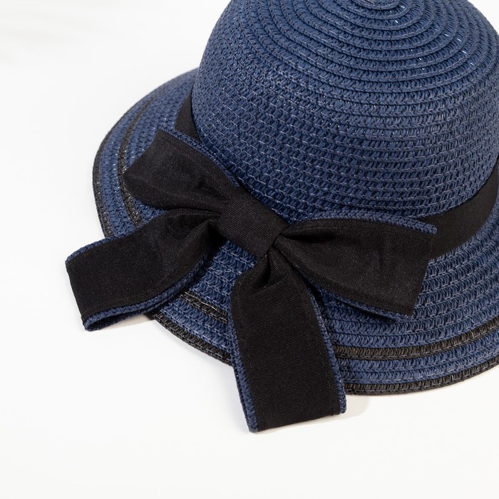 Шляпа для девочки MINAKU Шляпа для девочки MINAKU "Модница", цвет синий, р-р 52