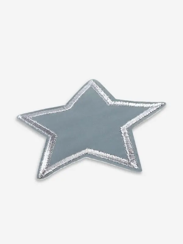 Светоотражающая термонаклейка &laquo;Звезда&raquo;, 6.5&times;6.5 см, цвет серый, цена за 1 штуку