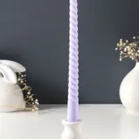 Набор свечей витых 25 см, 2 шт., 57 г, 5 ч, лаванда