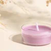 Чайная свеча ароматическая "Круглая" серо-фиолетовая, аромат лаванда 3,8х3,8х1,8 см