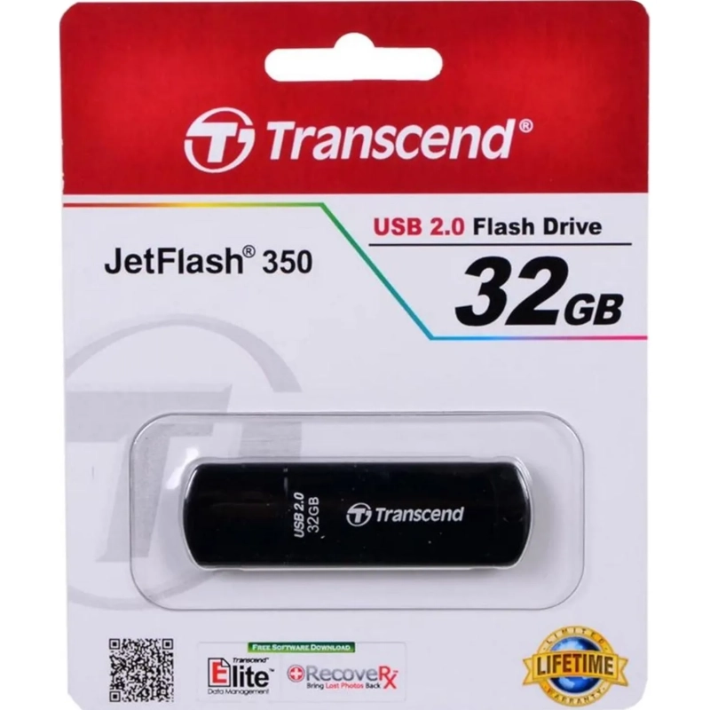 Флеш-память Transcend JetFlash 350, 32Gb, USB 2.0, чер, TS32GJF350