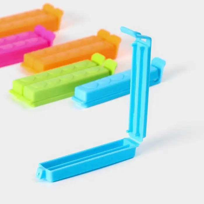 Зажимы для пакетов Доляна, 7.5 см, 10 шт., разноцветные