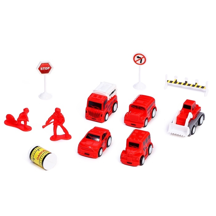 Набор детских машинок «Пожарная служба», инерция, 5 шт., аксессуары Набор детских машинок «Пожарная служба», инерция, 5 шт., аксессуары