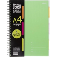 Бизнес-тетрадь 140л,кл,А4,SPIRAL BOOK Салатовый,евросп,обл.пл,раздел.84102