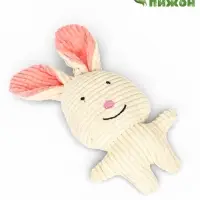 Мягкая игрушка для собак &laquo;Заяц&raquo;, 26.5 с, с пищалкой, белая