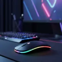 Мышь MB-2.4 беспроводная, оптическая, подсветка, 800-1600 dpi, USB, Bluetooth, чёрная
