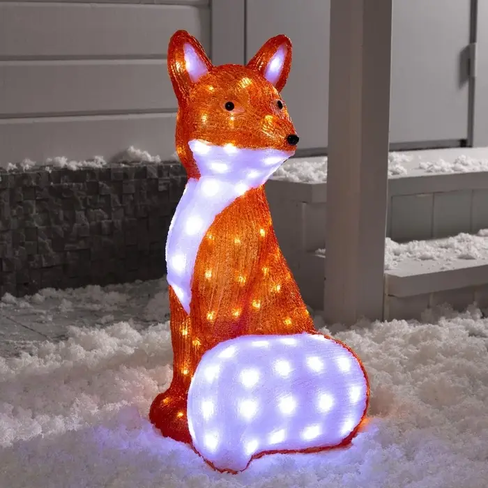 Светодиодная фигура &laquo;Лиса&raquo; 60&times;30&times;30 см, акрил, 120 LED, 8 режимов, 24 В, свечение белое