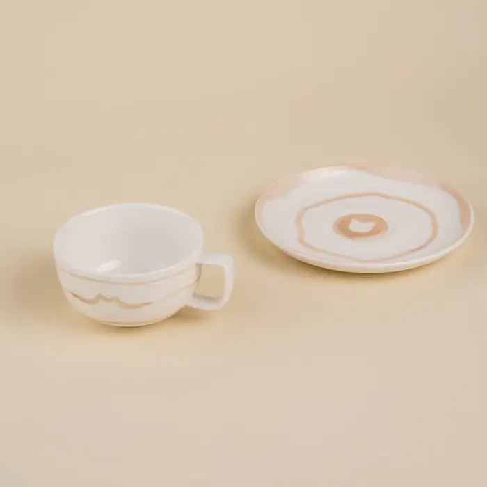 Чайная пара SL Home &laquo;Гато&raquo;, 270 мл, фарфор, белая