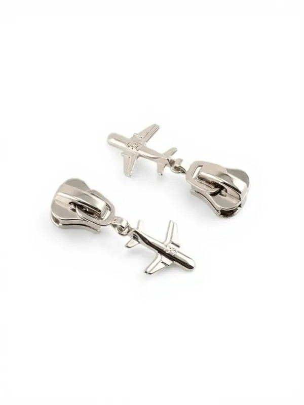 Бегунок для молнии &laquo;Трактор&raquo;, №8, &laquo;Самолёт&raquo;, 10 шт., цвет никель