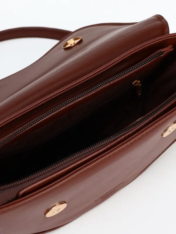 Сумка женская мессенджер на магните, 23&times;8&times;16 см, красно-коричневая