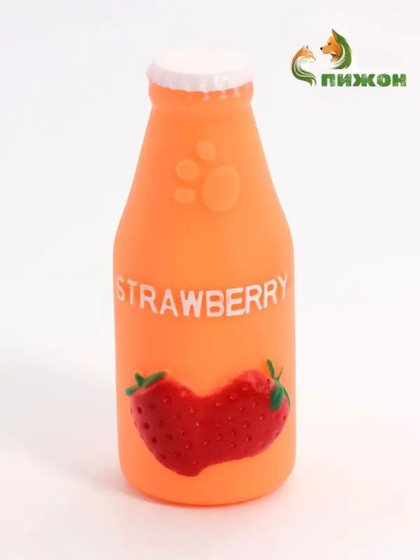 Игрушка для собак Strawberry, 13 см, пищащая, латекс, оранжевая