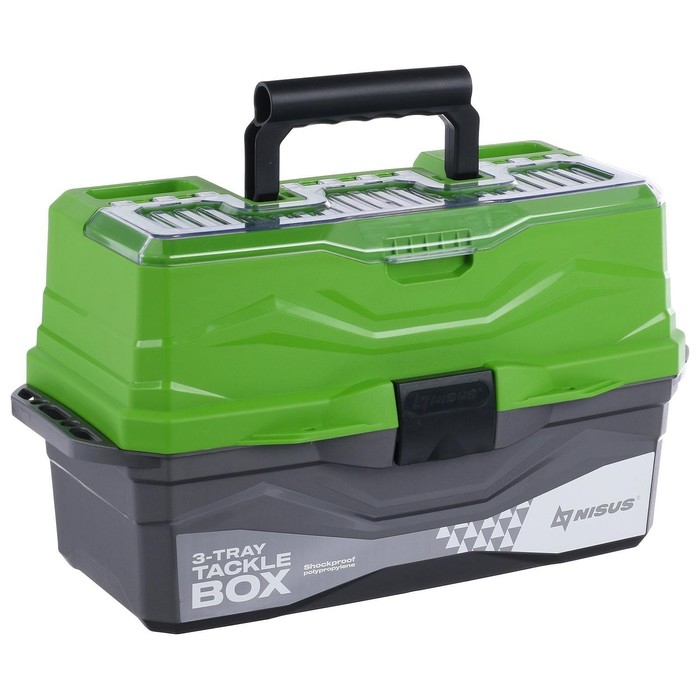 Ящик рыболовный Tackle Box трёхполочный NISUS, зеленый Ящик рыболовный Tackle Box трёхполочный NISUS, зеленый