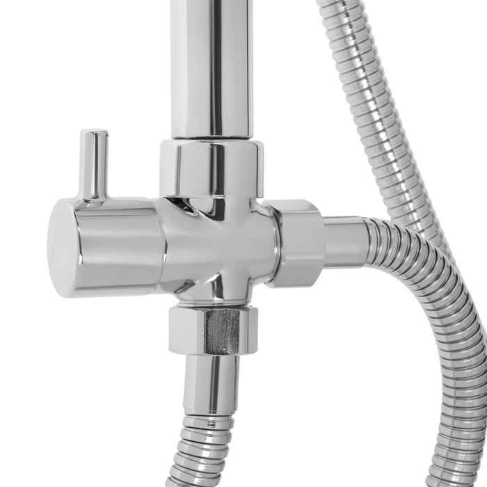 Душевая система ZEIN Z1005, тропическая и ручная лейка 3 режима, шланги, стойка, мыльница Душевая система ZEIN Z1005, тропическая и ручная лейка 3 режима, шланги, стойка, мыльница