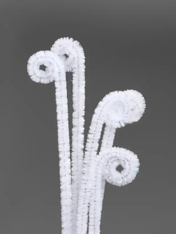 Синельная проволока, набор 50 шт., белая с люрексом, 30 см