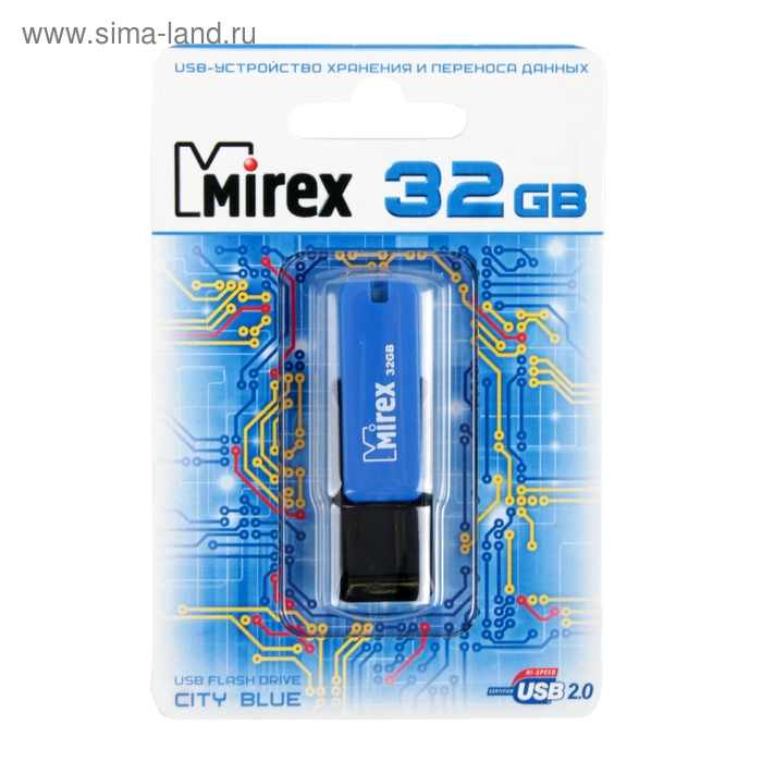 Флешка Mirex CITY BLUE, 32 Гб, USB2.0, чт до 25 Мб/с, зап до 15 Мб/с, синяя Флешка Mirex CITY BLUE, 32 Гб, USB2.0, чт до 25 Мб/с, зап до 15 Мб/с, синяя