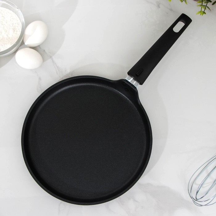 Сковорода блинная «Традиция», d=24 см, съёмная ручка, антипригарное покрытие, цвет чёрный Сковорода блинная «Традиция», d=24 см, съёмная ручка, антипригарное покрытие, цвет чёрный