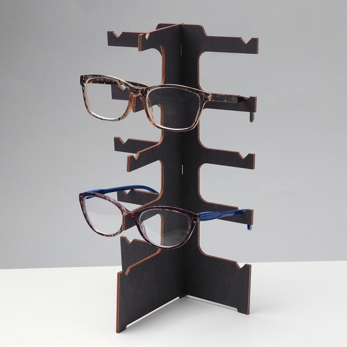 Подставка под очки «Эко» 5 мест, 14,5×12×28см, фанера, цвет темный