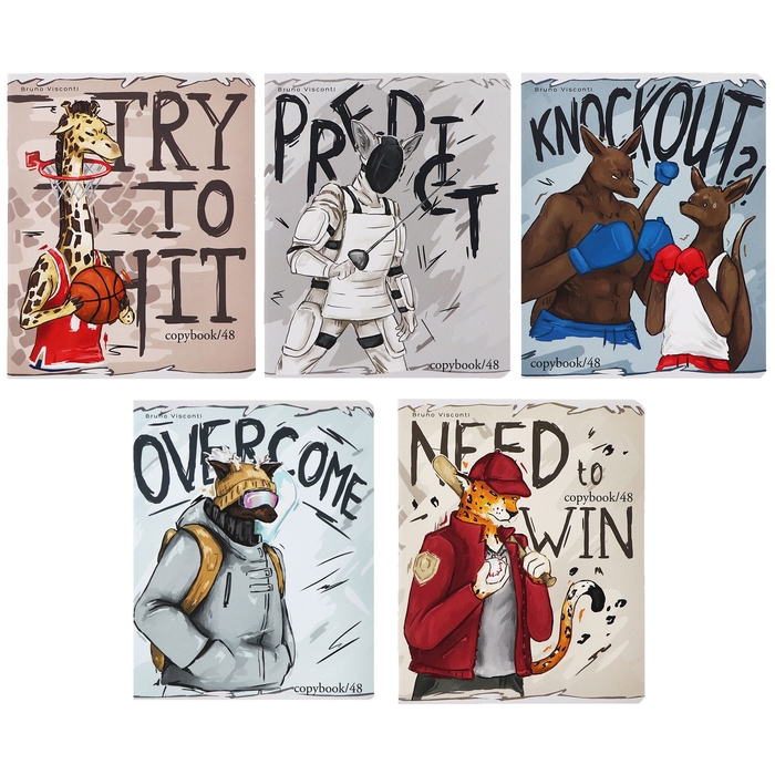 Тетрадь 48 листов в клетку Тетрадь 48 листов в клетку "На спорте", обложка мелованный картон, ламинация "софт-тач", МИКС