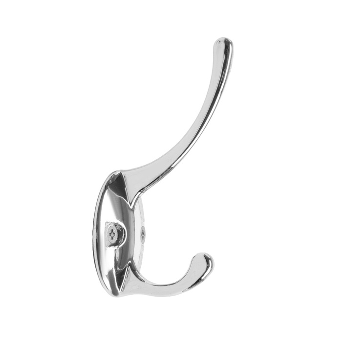 Крючок мебельный ТУНДРА TKD002 LIGHT, двухрожковый, хром, 4 шт TMP Крючок мебельный ТУНДРА TKD002 LIGHT, двухрожковый, хром, 4 шт TMP