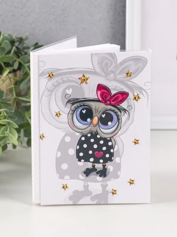 Фотоальбом 36 фото 10X15см,"Совушка с бантиком",  ПП карм.,мягкая обложка