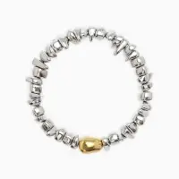 Браслет 3 нити "Каменнное сердце", цвет золотисто-серебристый Браслет 3 нити "Каменнное сердце", цвет золотисто-серебристый