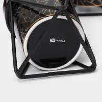 Аксессуары для ванной SAVANNA &laquo;Геометрика&raquo;, 3 предмета, мыльница, дозатор для мыла 290 мл, стакан, чёрные