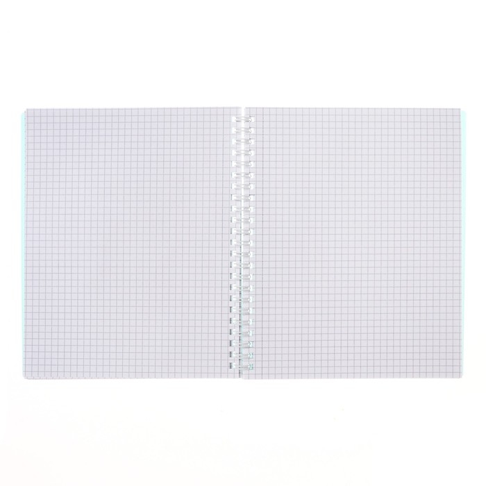 Тетрадь 80 листов в клетку на гребне CANVAS, пластиковая обложка, блок офсет, Бирюза