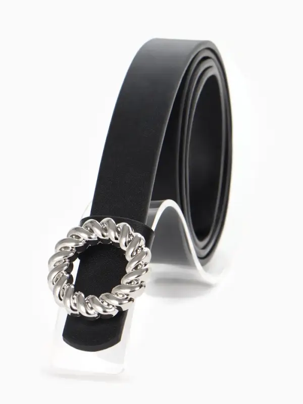 Ремень женский, 2.3&times;105 см, металлическая пряжка, чёрный