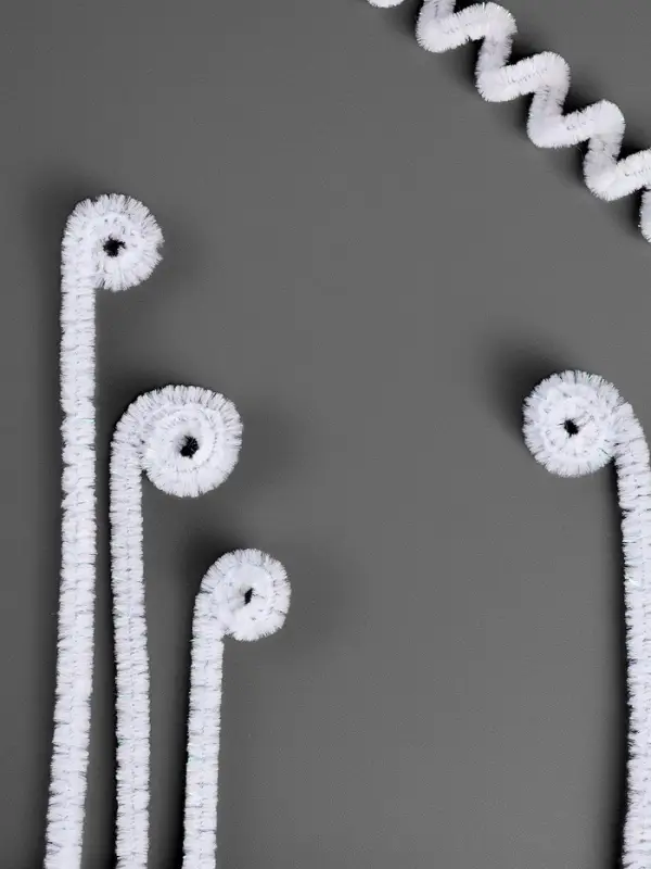 Синельная проволока, набор 50 шт., белая с люрексом, 30 см