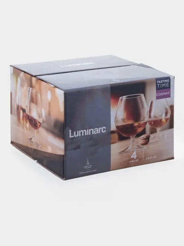 Бокалы для коньяка Luminarc &laquo;Время дегустаций. Коньяк&raquo;, 250 мл, размер одного бокала 5.5&times;11 см, набор 4 шт., стекло, прозрачные