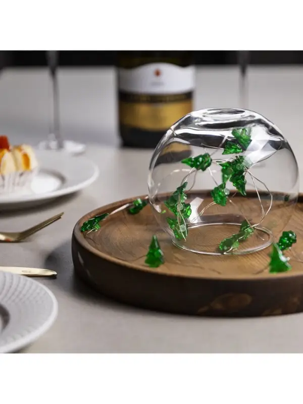 Гирлянда &laquo;Нить&raquo; 2 м, роса с насадками &laquo;Ёлочка&raquo;, IP20, серебристая нить, 20 LED, 2 режима, от батареек АА&times;2, свечение белое