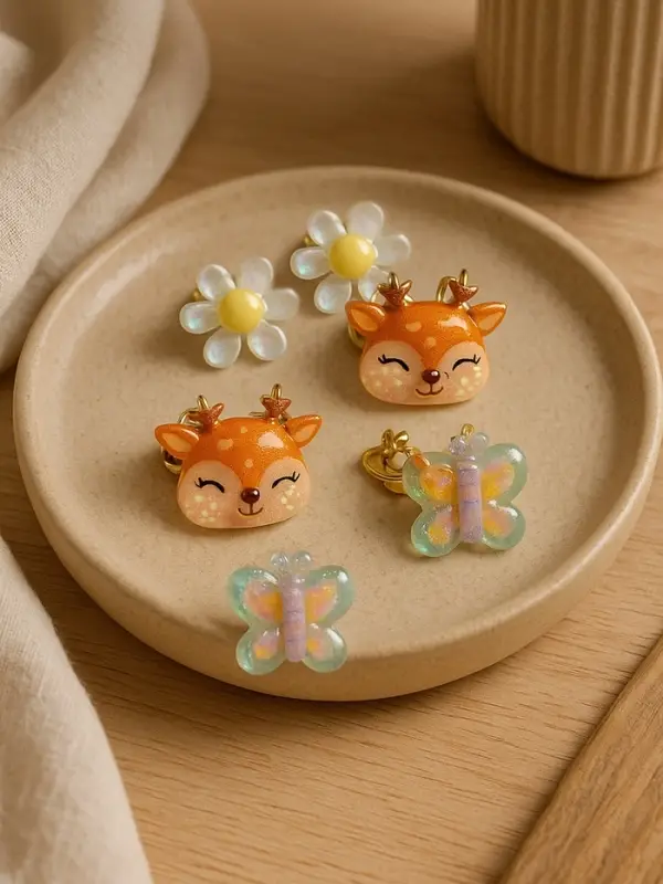 Серьги-клипсы детские на магните Выбражулька &laquo;Ассорти&raquo;, 3 пары