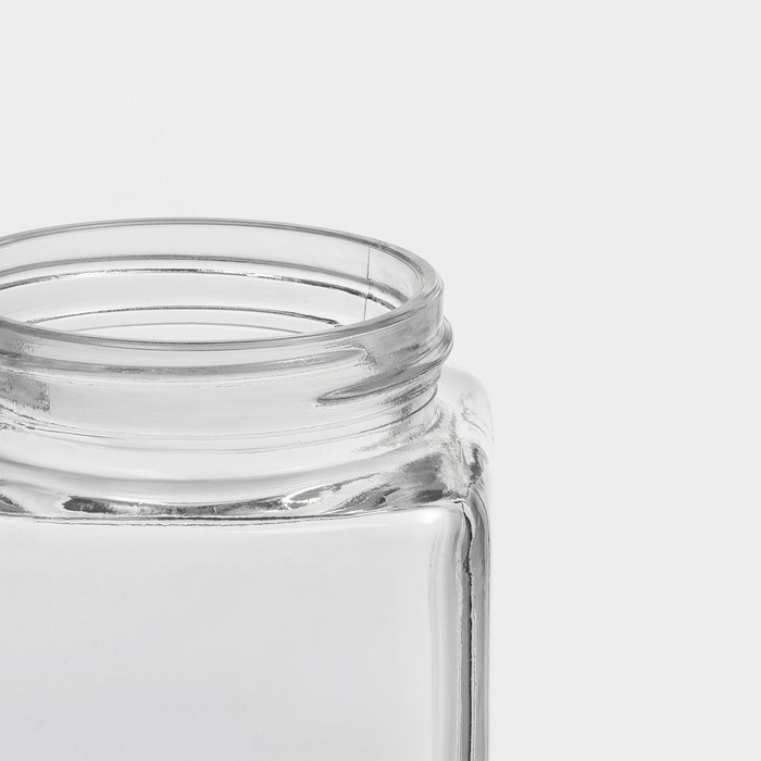 Банка стеклянная для хранения сыпучих продуктов Доляна «Призма», 1 л, 9×18,5 см, с металлической крышкой