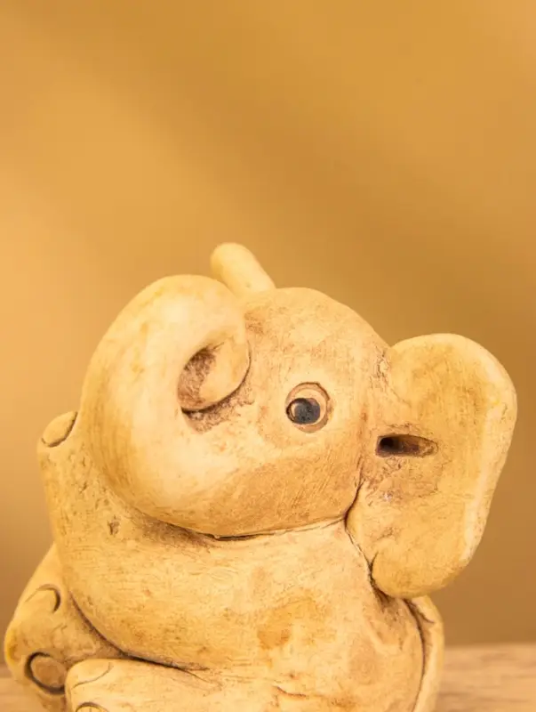 Сувенир «Слоненок», 7×6.5×5 см, керамика, бежевый