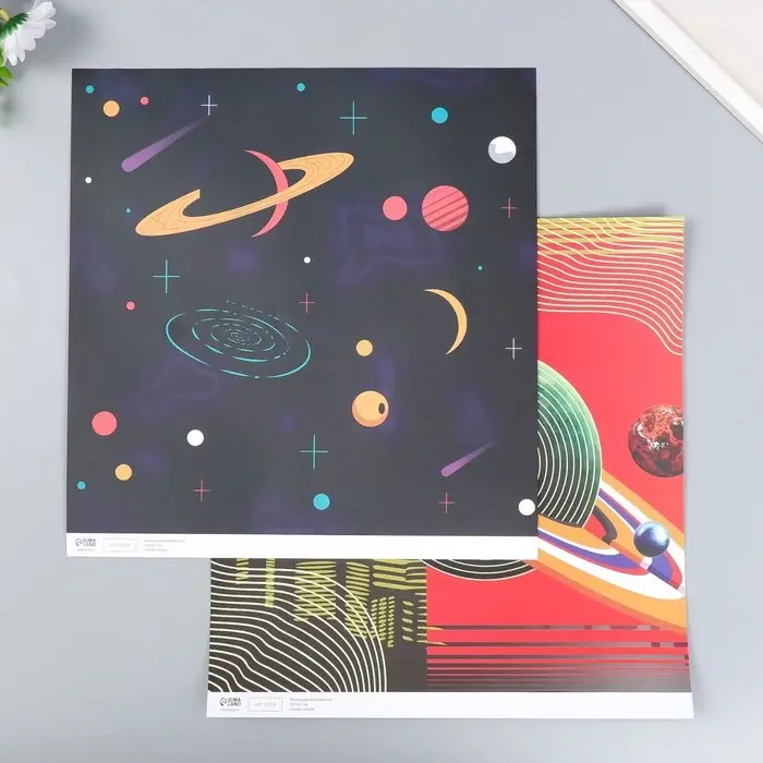 Двусторонняя бумага для скрапбукинга «Арт Узор. Космос», 180 г/м², 30.5×32 см