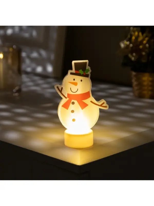 Фигурка новогодняя &laquo;Снеговик&raquo;, 11 см, 1 LED, свечение тёплое белое