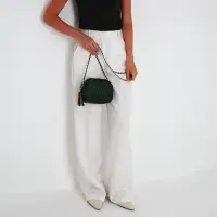 Сумка женская кросс-боди на молнии, 21&times;7&times;14 см, зелёный