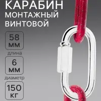 Карабин винтовой ТУНДРА krep, М6, оцинкованный, 1 шт.