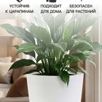 Горшок для цветов &laquo;Гранд&raquo;, 8 л, d=24 см, h=25 см, пластиковый, с прикорневым поливом, белый