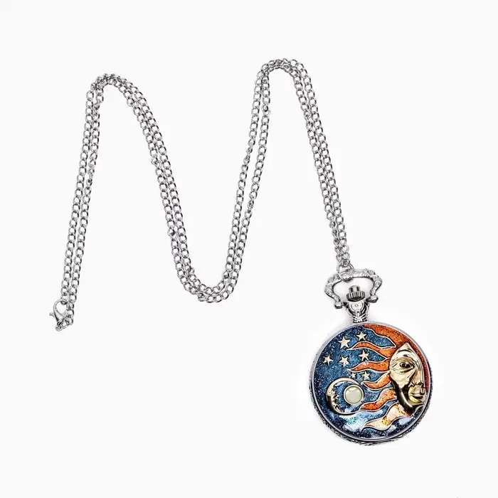 Часы карманные &laquo;Солнце&raquo;, кварцевые, циферблата d=3.5 см, цепочка 80 см