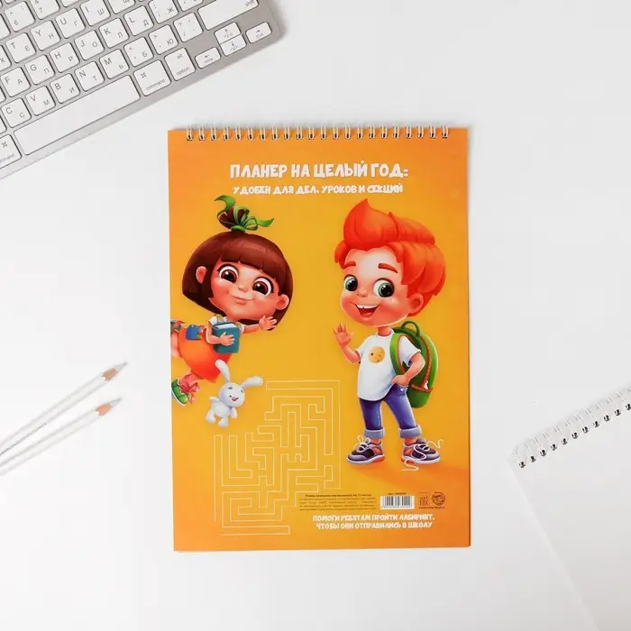 Планер школьника вертикальный А4, 12 л &laquo;Планер школьника&raquo;