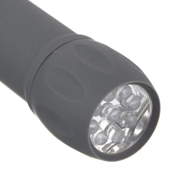 Фонарь ручной тм ЕРМАК, мини, прорезиненное покрытие, 9 LED, 1 режим, 3хААА