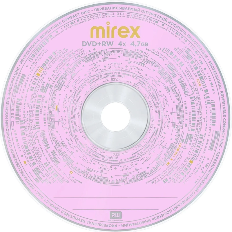 Носители информации DVD+RW Mirex Brand 4X 4,7GB Bulk 50шт/уп (50/500)