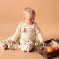 Футболка с длинным рукавом Крошка Я Oranges, рост 92-98 см, молочная