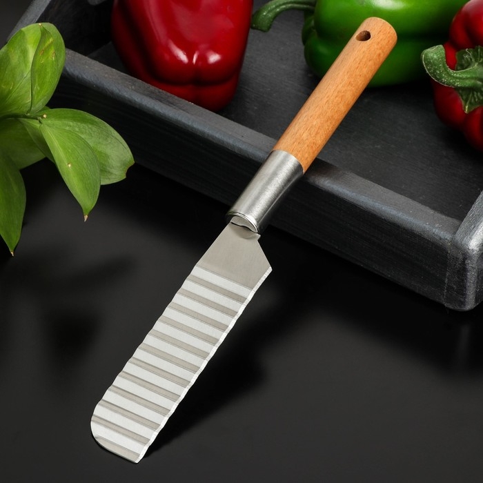 Нож для фигурной нарезки Доляна «Валдай», нержавеющая сталь, цвет бежевый Нож для фигурной нарезки Доляна «Валдай», нержавеющая сталь, цвет бежевый