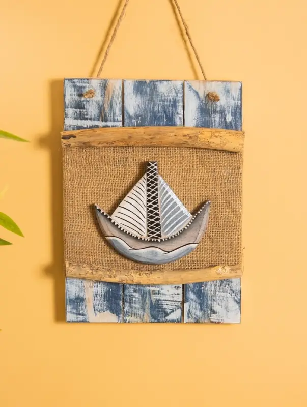 Панно плетеное  Панно плетеное "Кораблик", 24х4х55 см