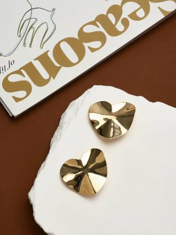 Серьги клипсы для ушей QF &laquo;Тренд. Сердечко&raquo;, металл, цвет золото