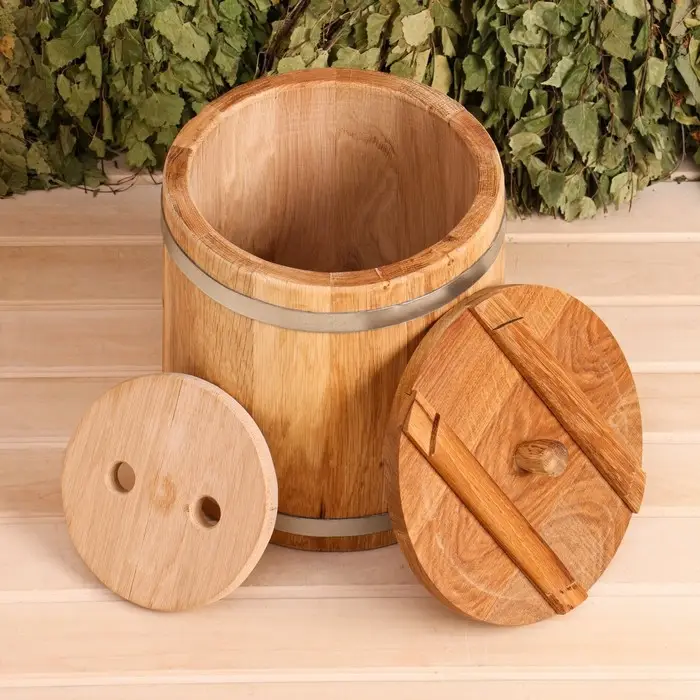 Бочка для засолки, 10 л, дубовая, с гнётом, &laquo;Добропаровъ&raquo;