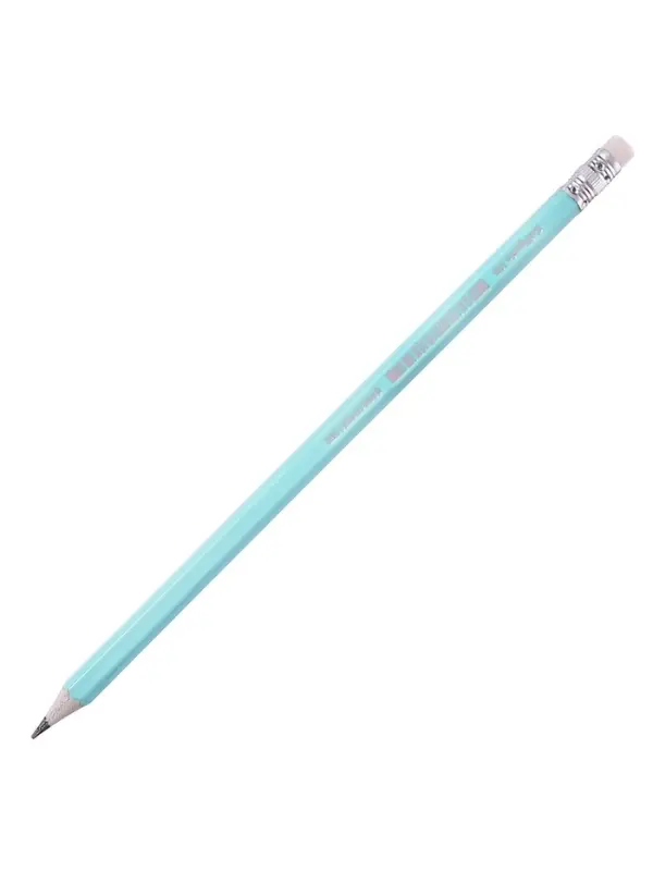 Набор карандашей чернографитных Calligrata. Pastel, 12 штук, HB, с ластиком, шестигранный, пластиковый, МИКС